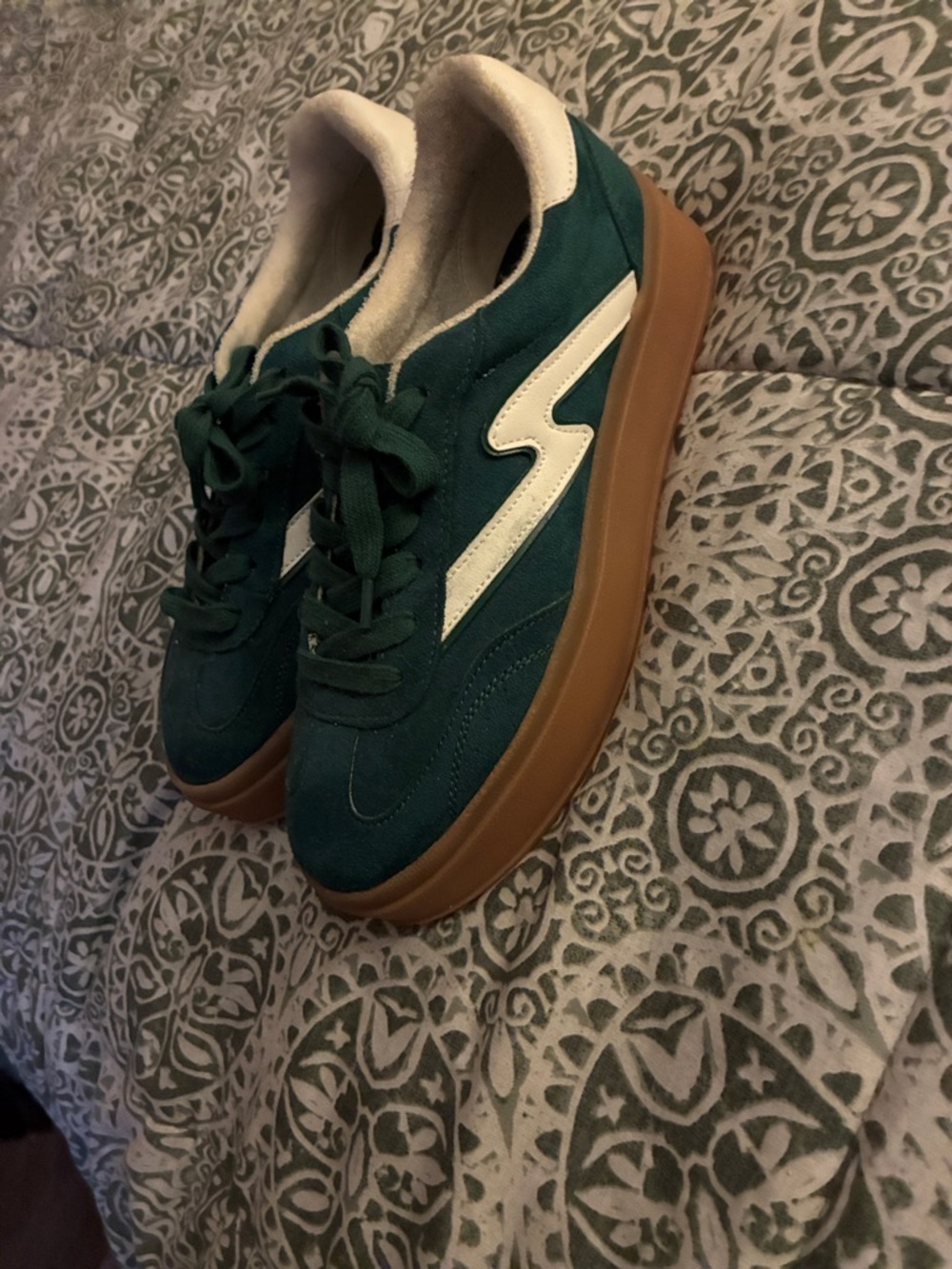 Green Suede Platform Sneakers with Gum Sole madden girl super cute and comfy!